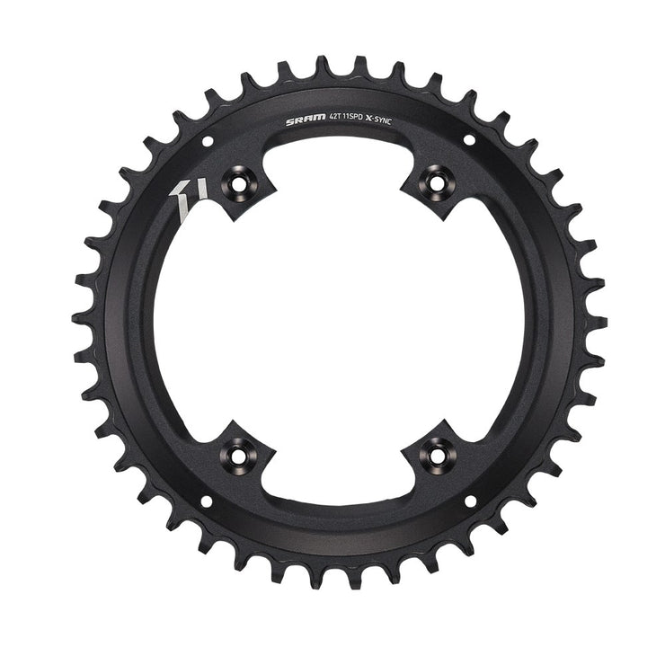 SRAM Chain Ring X-Sync 42 Tooth, 11 Speed Apex 1 Asymmetric 110 BCD Aluminium Black BB30 or GXP
