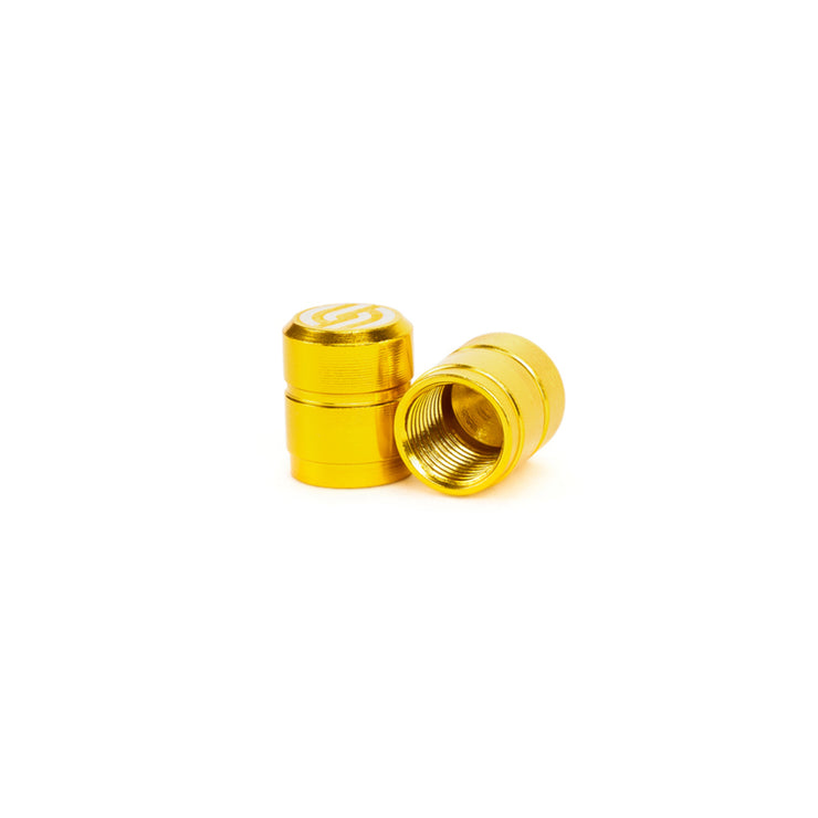 Salt CNC valve caps, pair, Gold
