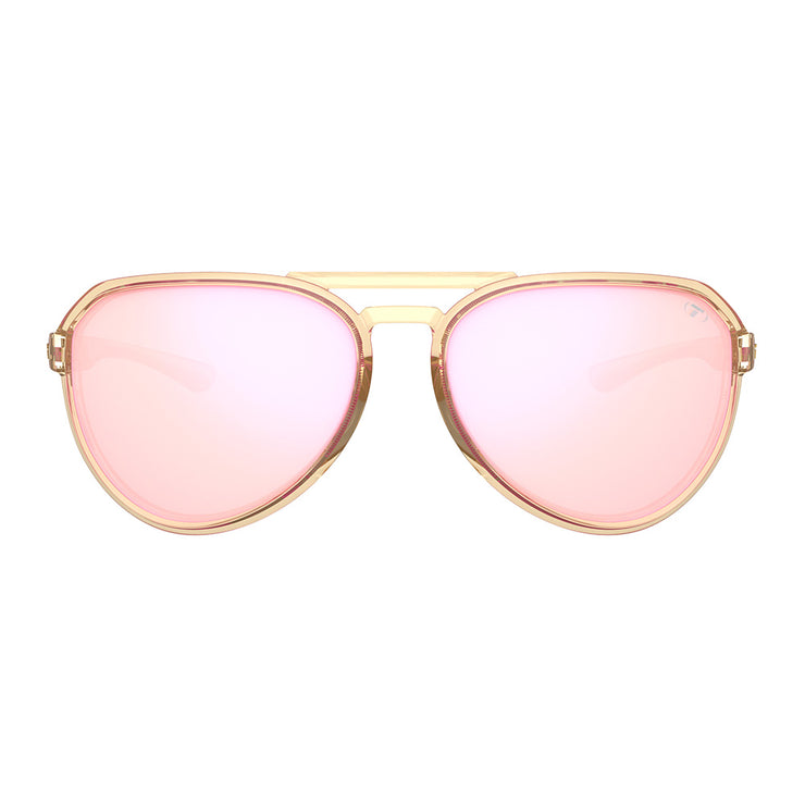 Tifosi Selca Sunglasses Crystal Brown with Pink Mirror Lens
