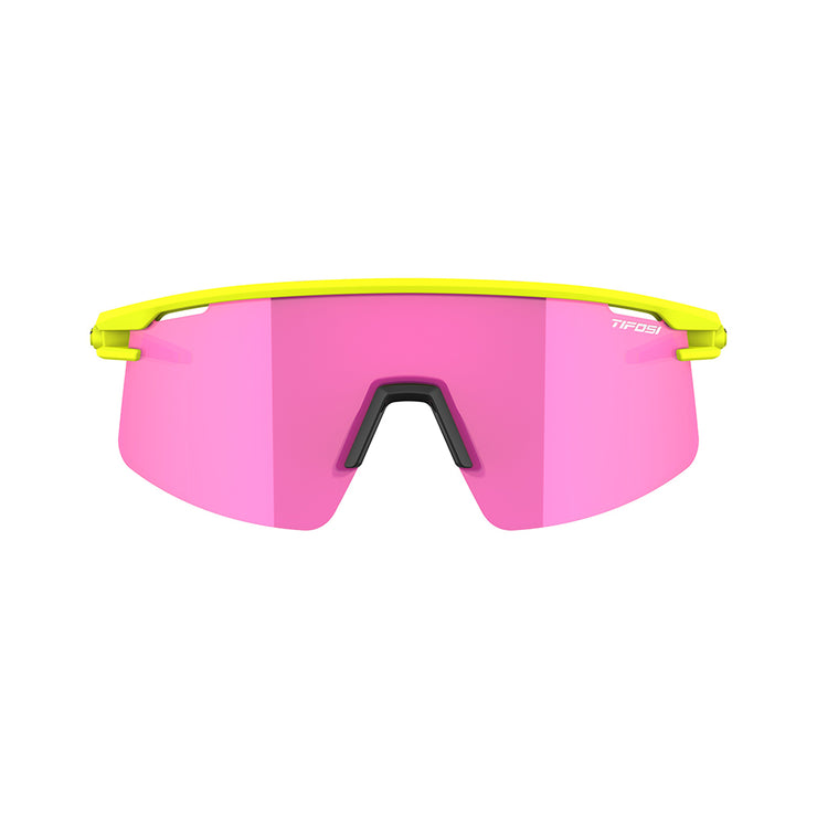 Tifosi Moab Lite Sunglasses Speed Yellow with Clarion Sunset Pink AC Red and Clear Lens
