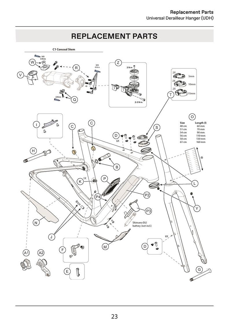 Topstone Carbon Spares 2025+