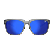 Tifosi Shumo Sunglasses Crystal Smoke with Cobalt Blue Mirror Lens
