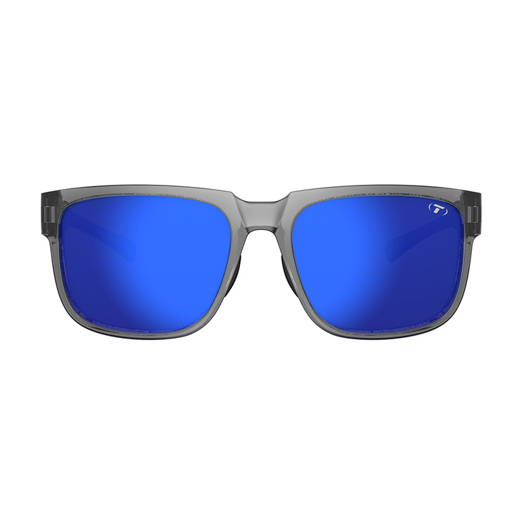 Tifosi Shumo Sunglasses Crystal Smoke with Cobalt Blue Mirror Lens

