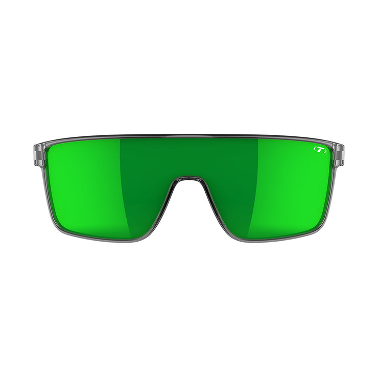 Tifosi Sanctum Sunglasses Crystal Smoke with Green Mirror Polarized Lens
