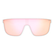 Tifosi Sanctum XL Sunglasses Matte White with Pink Mirror Lens
